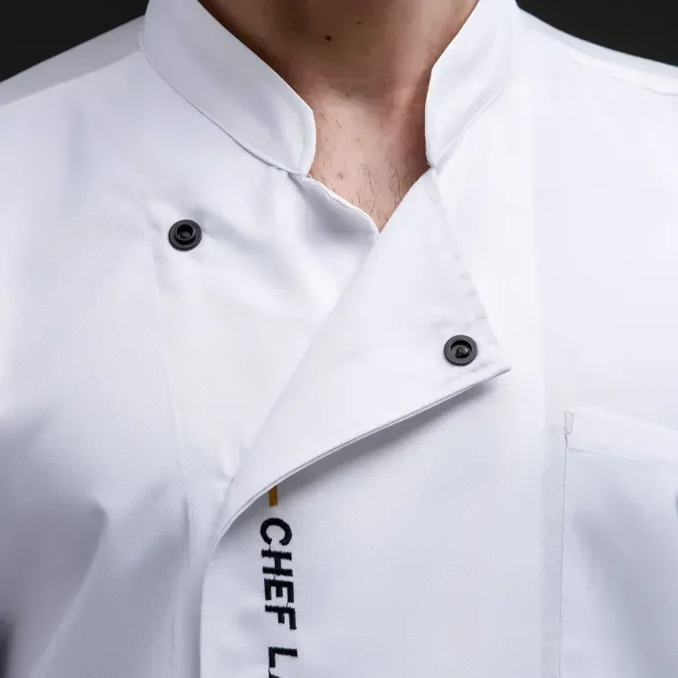 

Chef Breathable Uniform Sleeve White Service Bakery Long Men Dress Kitchen Restaurant Jackets Apron Shirt