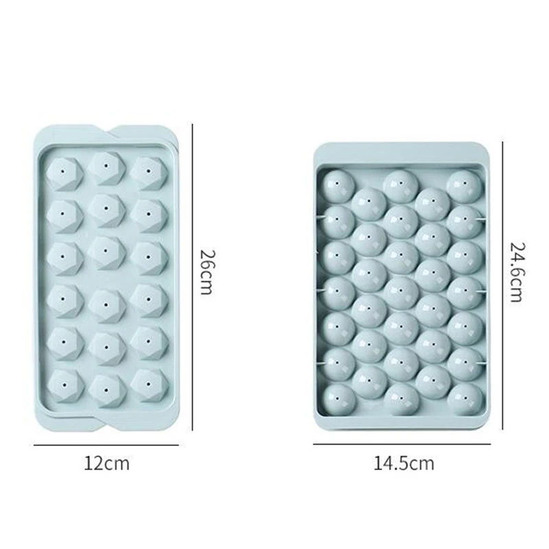 1PC Creative Round Ice Cube Tray With Lid 18/33 Grid Ice Molds Home Bar Cooler Tools Bpa Free Mould Whiskey Cocktail Cold Drink