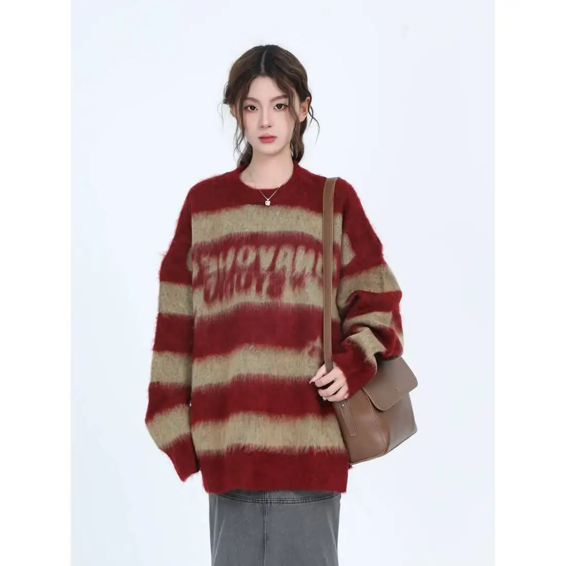 Oversized Striped Sweater Image 4