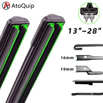 Universal Front Car Wiper Blades Double Layer Rubber Soft Frameless Bracketless Brushes Windshield Windscreen Window Accessories