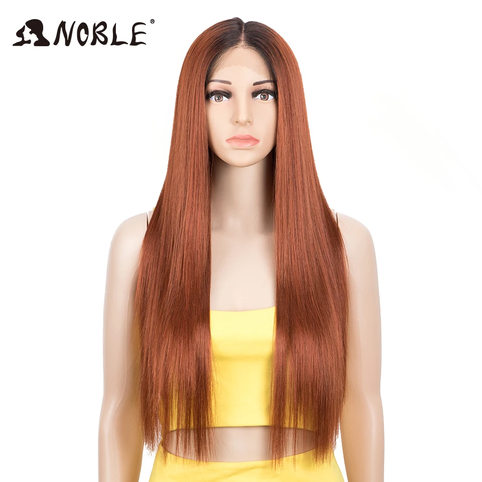 Noble Synthetic Lace Front Wig 28Inch Long Straight Lace Wig Red Women For Black Women Straight Front Wigs