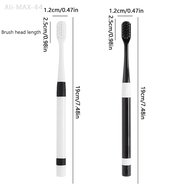 Bamboo Charcoal Toothbrush Set with Ultra-Fine Bristles - Gentle Cleaning