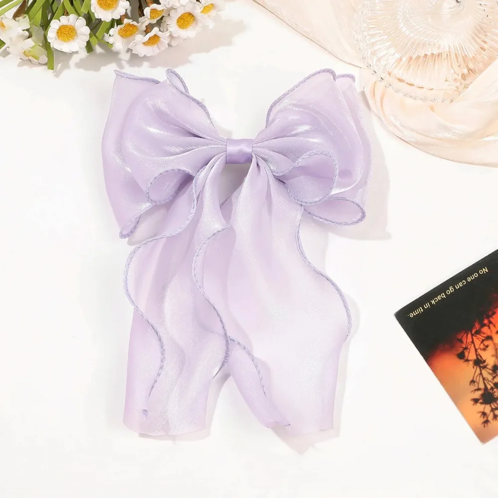 Elegant Pink and Purple Chiffon Bow Hair Clip – Perfect Gift Hair Accessory