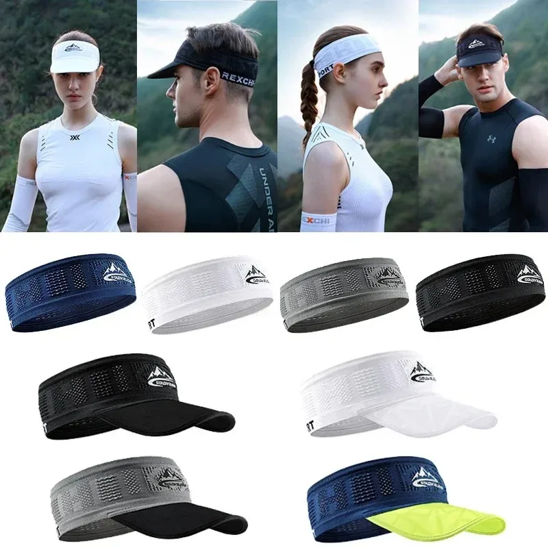 Sports visor Sports Visor Cool Elastic Unisex Sports Non-slip Headband Outdoor Running Fitness Tennis Sweat-absorbent Breathable Visor