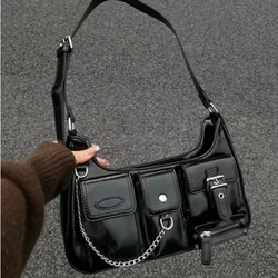 Vintage Gothic Black Aesthetic Elegant Punk Handbag (BlackB)