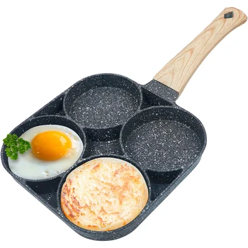 LMETJMA Nonstick 4-Cup Egg & Pancake Pan 1