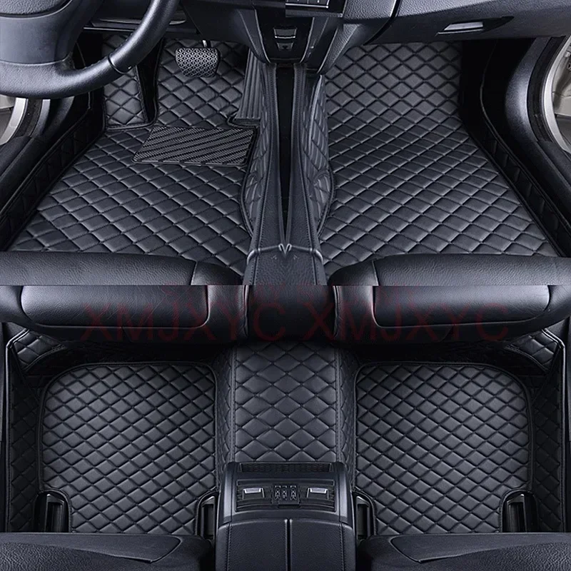 맞춤형 3D 자동차 바닥 매트, 폭스바겐 Vw 티구안 2017-2023 투아렉 2019-2023 2011-2018, 인조 가죽 인테리어 액세서리