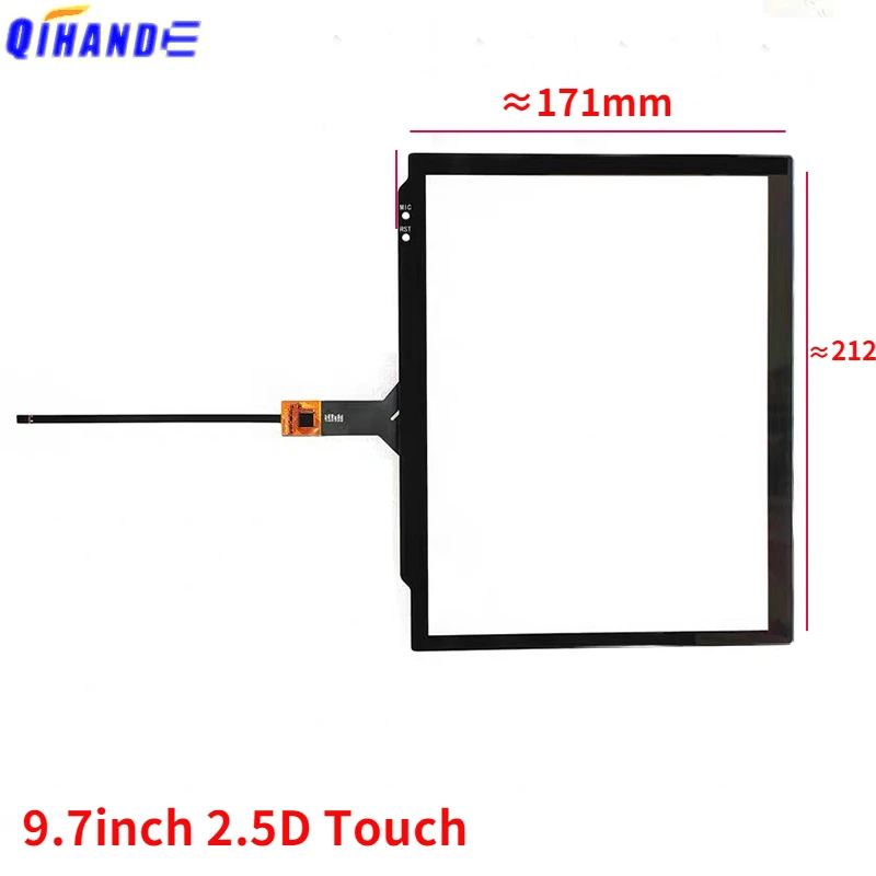 Polegada Sensor de Tela Toque Digitador Vidro Tesla Painel 2.5d Gt911 6pin 212*172 mm para Rádio Gps Navegação Toque Novo 9.7
