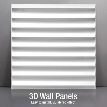 12pcs 30cm 3D wall sticker decor 3d wall panel Nordic minimalist lines 90s aesthetic living room 3d wallpaper mural waterproof