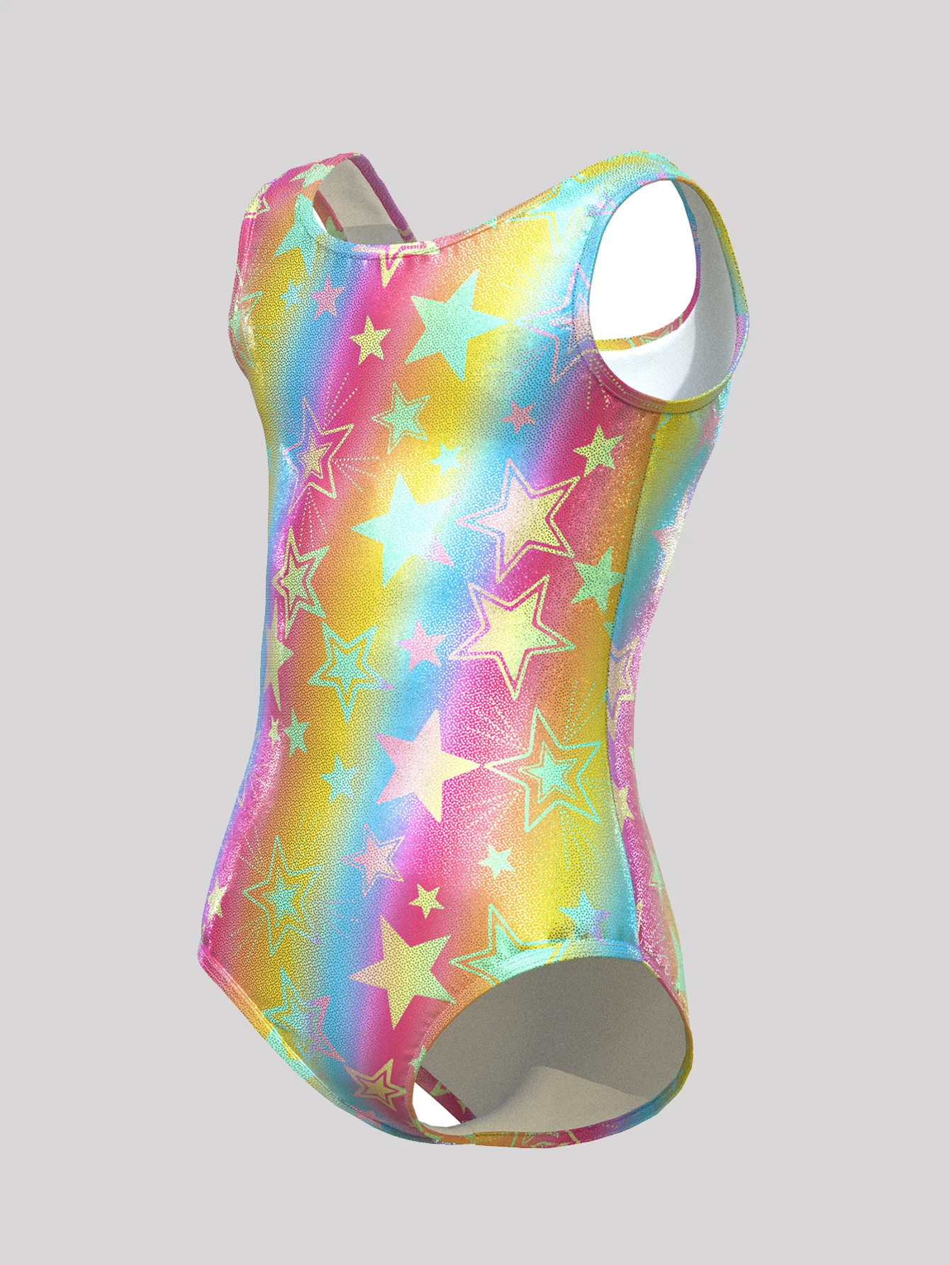 Gymnastics Leotards for Girls Todder Colorful pentagram SleevelessTank Leotard Kids Dancewear Activewear Random color