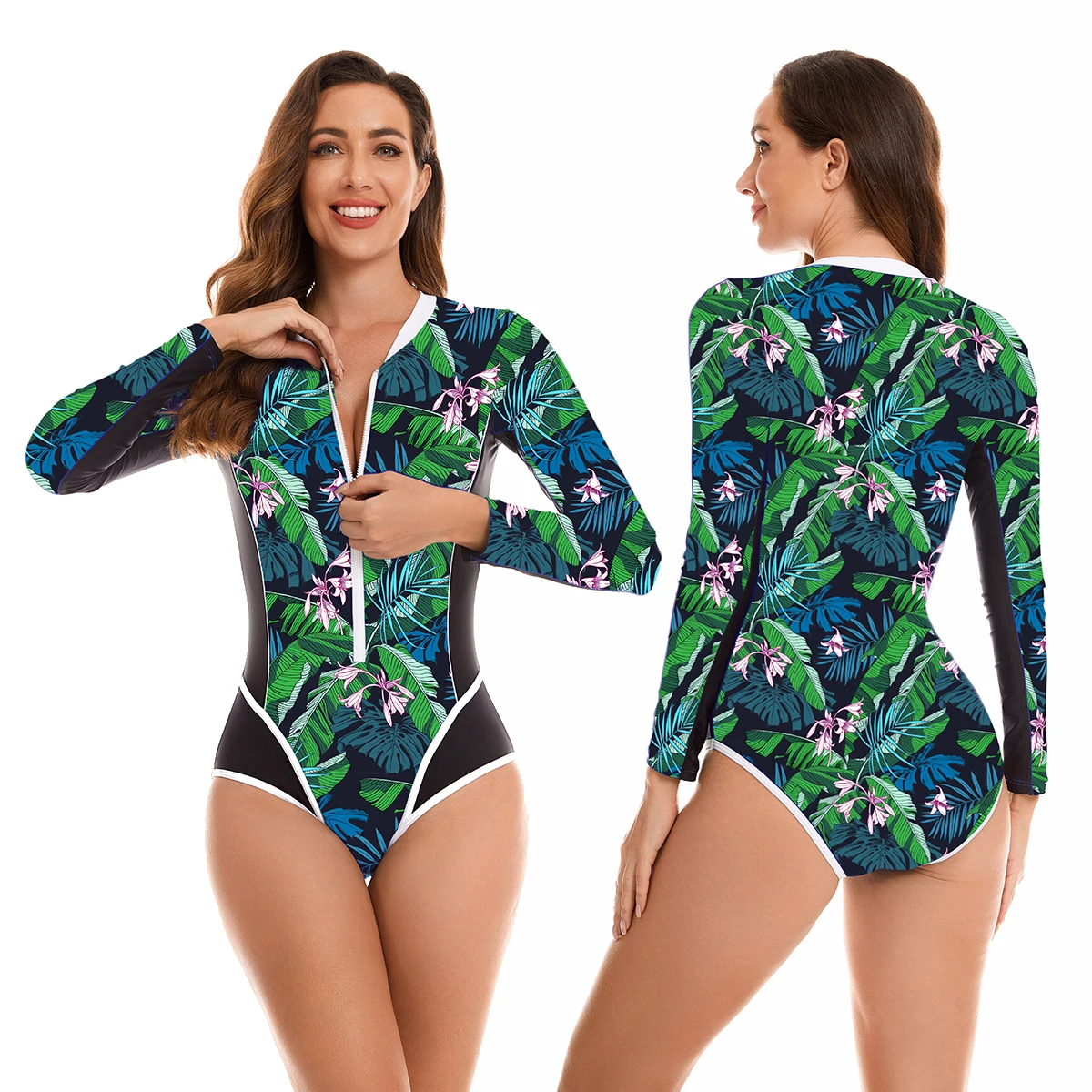 

2024 Sexy Summer Swimwear Womens Rash Guard UPF 50+ Swim Shirt One Piece Swimsuit Beach Wear Bodysuit Daving Bathing Suit