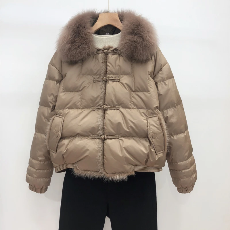 vera-pelliccia-di-volpe-collo-inverno-donna-90-piumino-d'anatra-bianco-donna-corto-caldo-piumino-femminile-sciolto-vintage-parka-cappotti