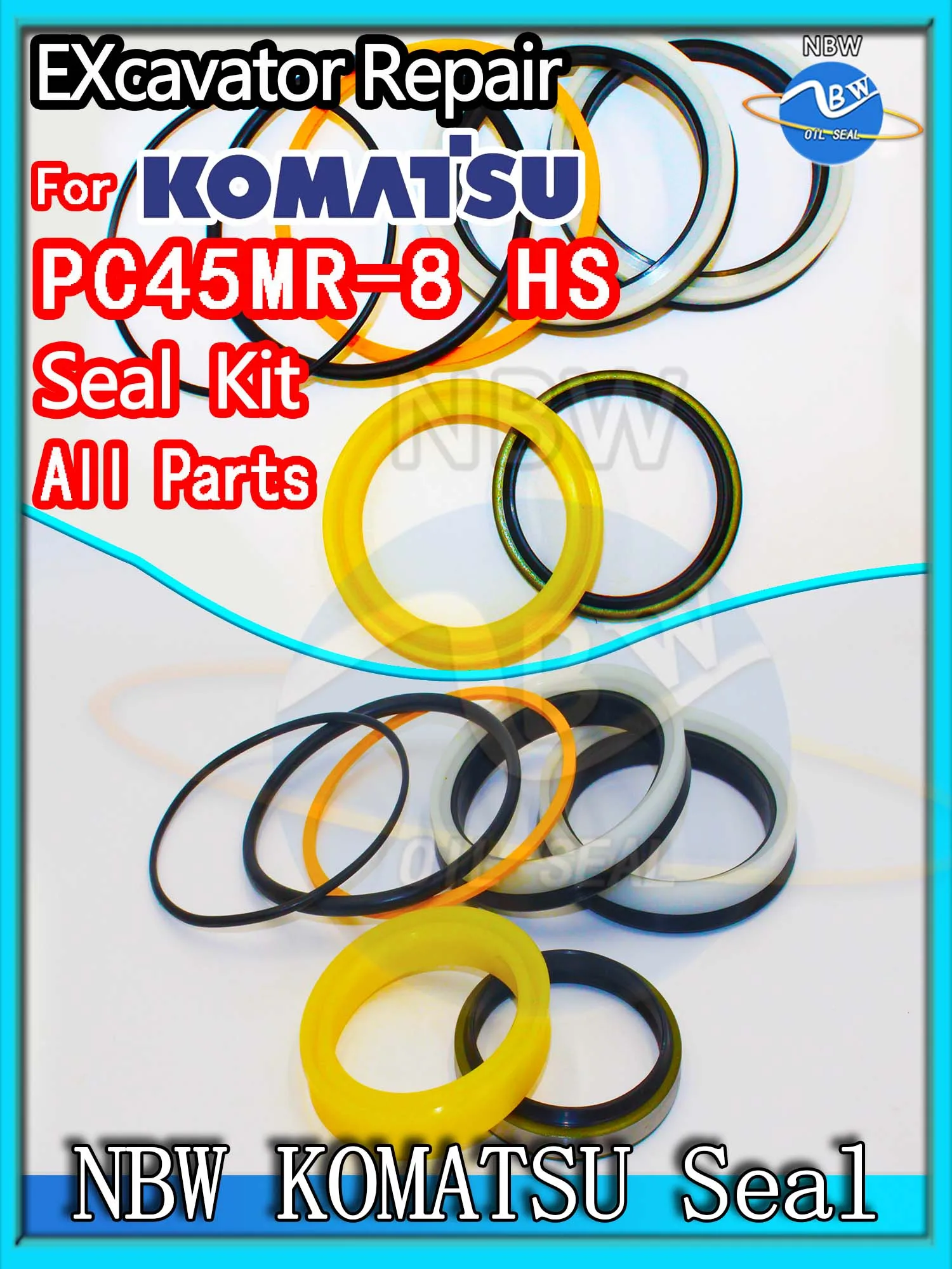 

For KOMATSU PC45MR-8 HS Excavator Oil Seal Kit High Quality Repair PC45MR 8 HS Digger Clamshell Shovel Adjust Swing Gear Gasket