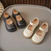 Girls Sweet Leather Shoes 2025 Spring Autumn Fashion Kids Mary Janes with Cut-outs Heart Princess Children Dress Shoes Soft Chic 3
