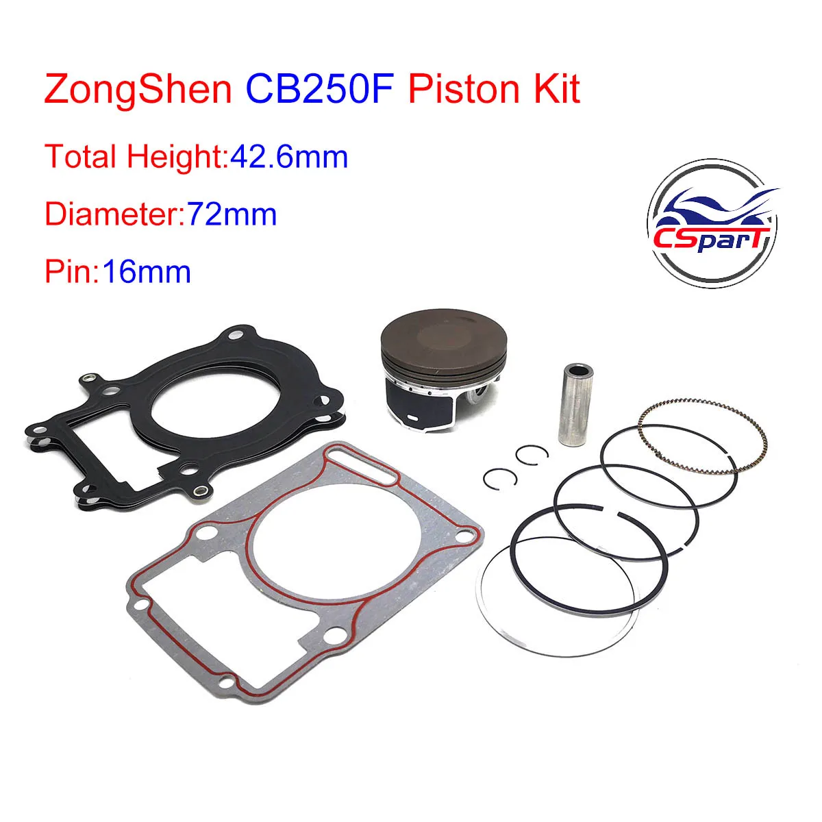 Cb250F 72Mm 16Mm 250 250Cc Kit Anello Pistone Zongshen Xmotos Apollo Kayo Bse Dirt Pit Bike Parts