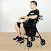Armrest Folding Can Sit Walking Stick Chair Mobility Aids Portable Travel Elderly Trolley Shopping Four-wheeled Walking Cart 4