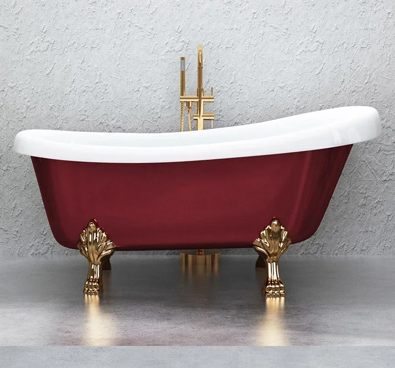 Independent retro concubine bathtub home acrylic mini Internet celebrity small bathtub small apartment hotel bath non-cast iron