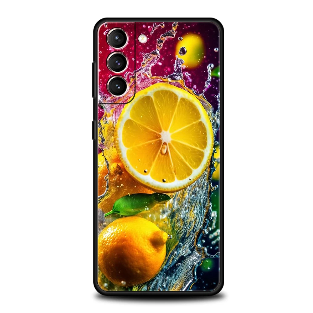 Cartoon Obst Handy hülle für Samsung Galaxy S24 S23 S22 S20 S21 Fe Ultra S10 S10E S9 S8 plus 5g Silikon hülle Capas Taschen Fundas – Detail 7