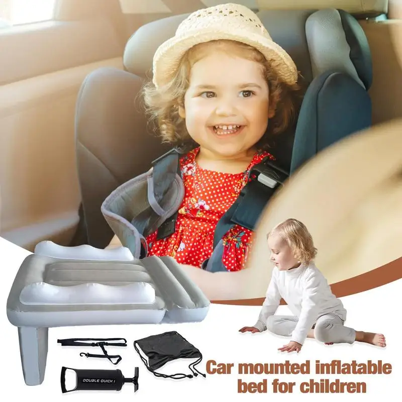 Cama de avión inflable para niños pequeños, cama de viaje para bebés, asiento trasero de coche para niños, colchón de aire plegable para dormir