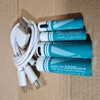 1.5V Constant Voltage USB C Rechargeable AA AAA Lithium Battery, 2200mAh AA 600mAh AAA Combo Pack, Fast Charging 1200 Cycle Life 6