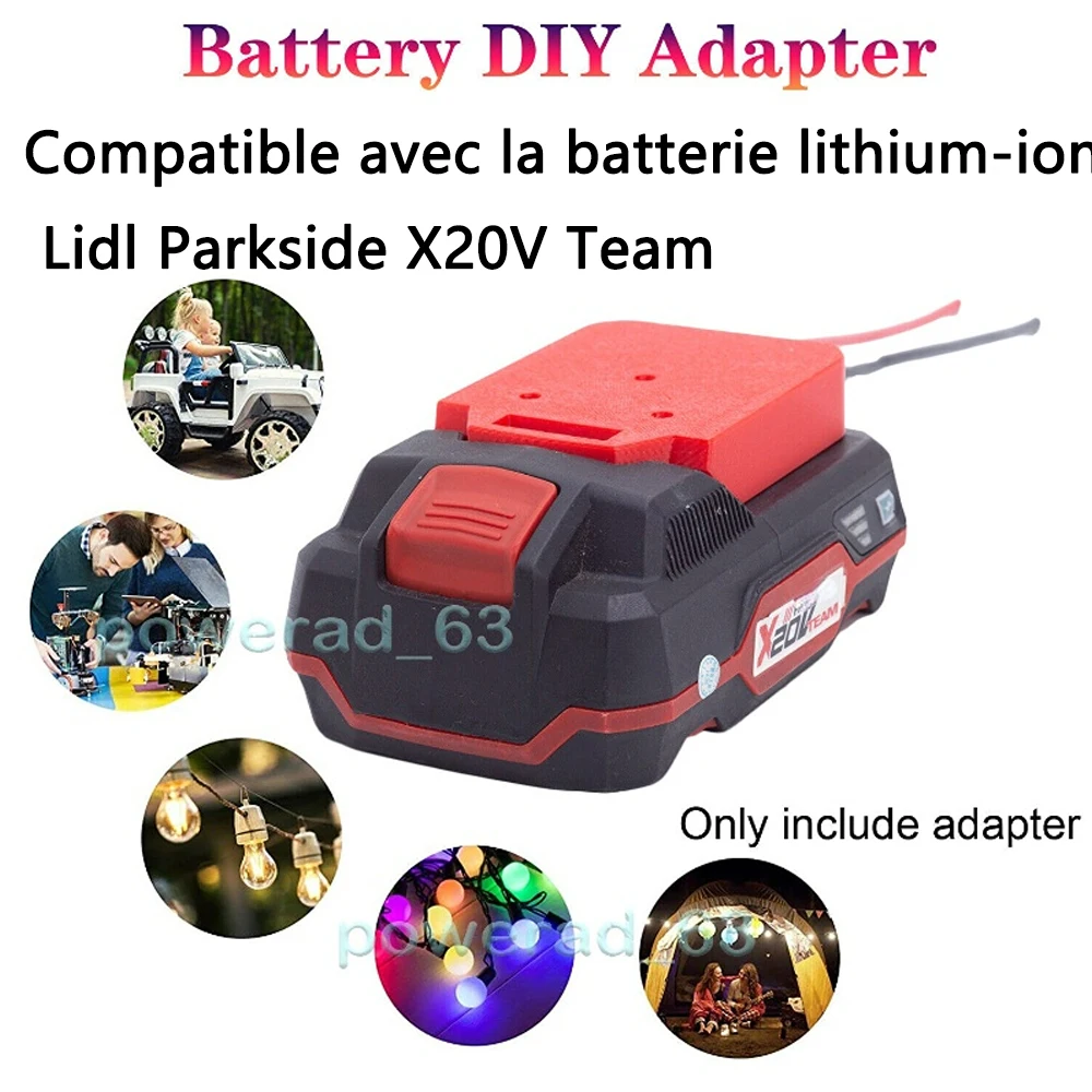 Adaptateur de batterie bricolage pour Lidl Parkside, X20V, Team Lithium
