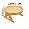 Sofa Tray Table Sofa Armrest Clip-On Tray Natural Wooden Sofa Tray Practical TV Snack Tray for Remote Control Coffee Snacks 6