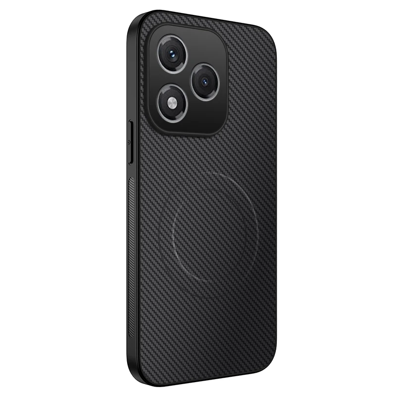 Luxury Matte Magnetic Wireless Charging Case with Carbon Fibre Armor Cover