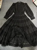 فستان نسائي مطرز VGH بفتحات واسعة وأكمام طويلة وخصر عالي فساتين نسائية أنيقة جديدة 1