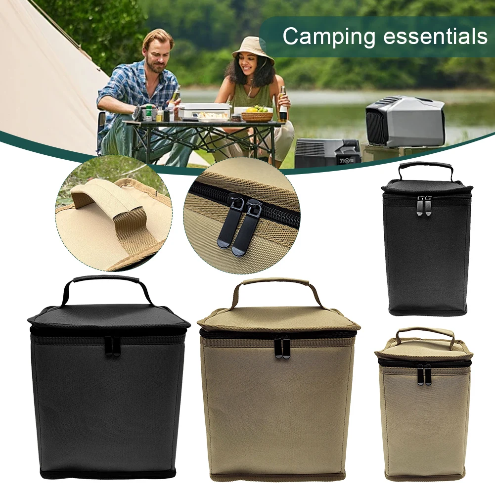Camping Lantern Gas Tank Bag Anti-Collision Portable Gas Tank Storage Bag with Handle for Outdoor Camping Cooking Travel Picnic