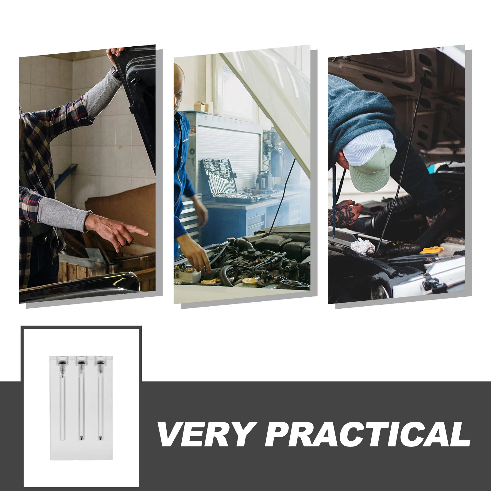 1 세트 엔진 오일 품질 테스터 3 홀 아크릴 비교기 자동차 변속기 오일 점도 테스트 자동차 진단 도구