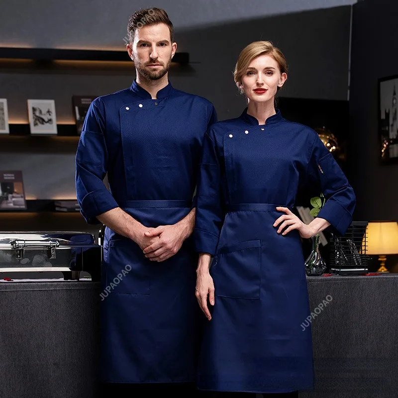 

New Chef Uniform Long-sleeved Hotel Western Food Catering Kitchen Restaurant Long-sleeved Chef Baker Work Clothes Unisex