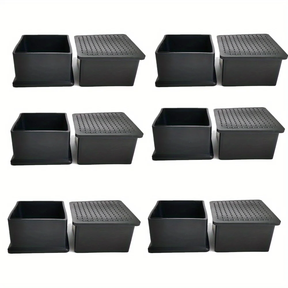 Description Picture 3 of item14-Pack Black Square Pvc Soft Rubber Tube Plugs - 60X60Mm Dust Seal End Caps For Pipes, Bolts & Furniture Protection