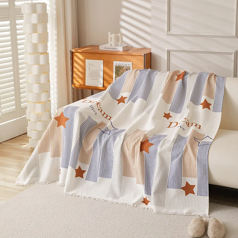 Waffle Sofa Towel Bohemian Sofa Cover Fabric Premium Sofa Mat Four Seasons Universal Sofa Cover Mat Modular Sofa Sofa Cloth 3