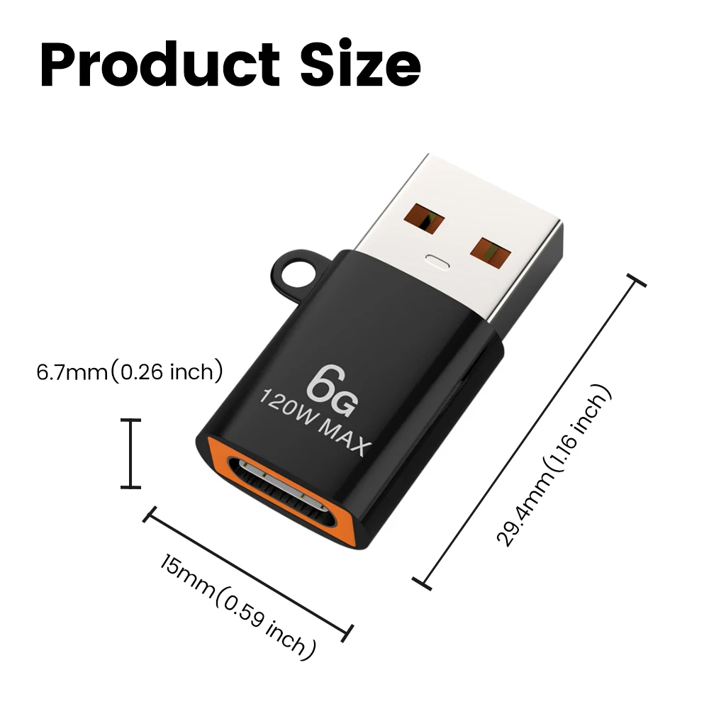 OTG 어댑터 120W 고속 충전 USB3.1 to Type-C 어댑터 데이터 전송 USB A to C 타입 C 암 PC 노트북 맥북 휴대폰용