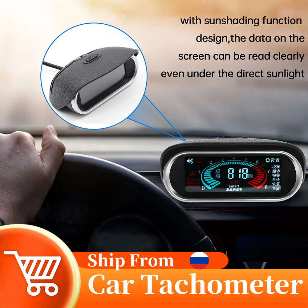 Contagiri Per Auto Universale Digital Lcd Tacho Gauge 9999 Rpm Con Allarme Auto Gauge Diesel Per Motore Fuoribordo 12/24V