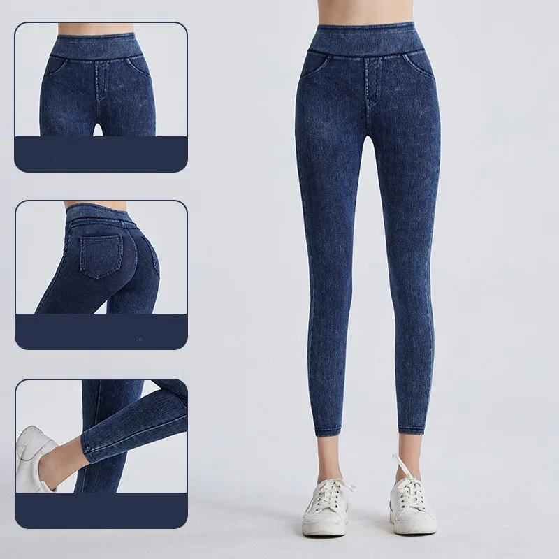 3Xl Jeggings Denim Jeans Women Leggings High Waisted Tummy Control Slim  Leggins Printed Pencil Pants Seamless Skinny Trousers - AliExpress
