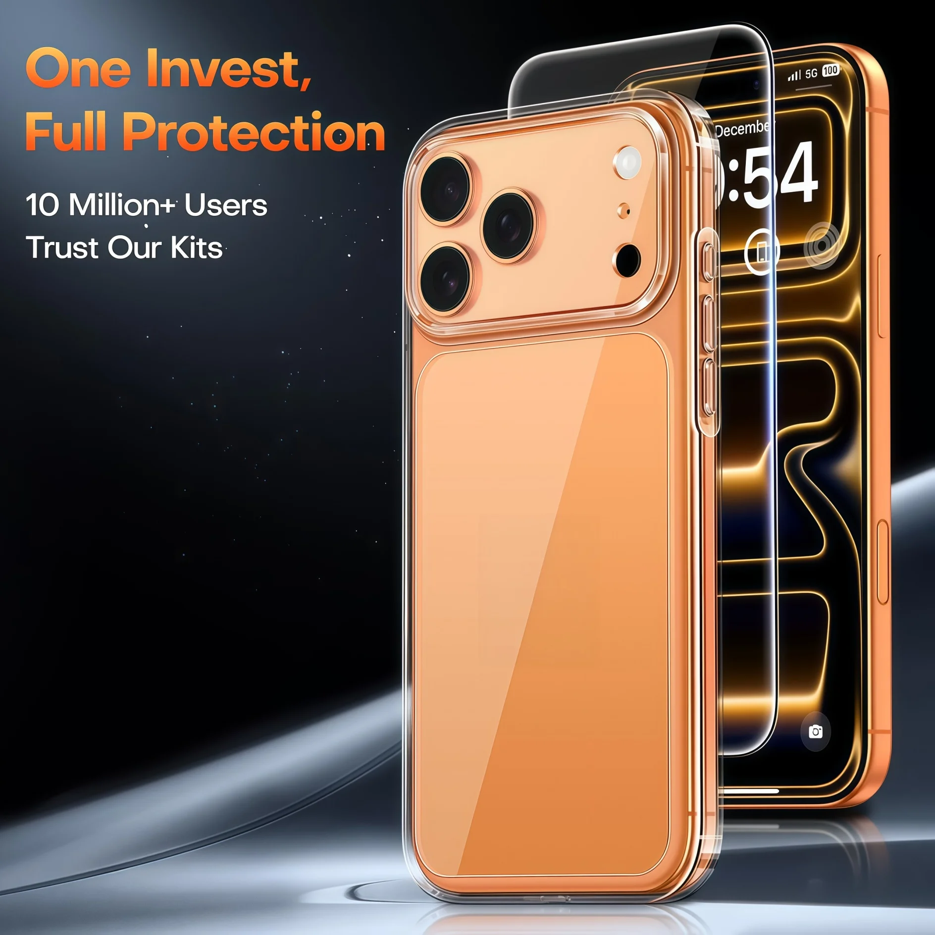 Crystal Clear TPU Shockproof Protective Case with Anti-Blue Screen Protector
