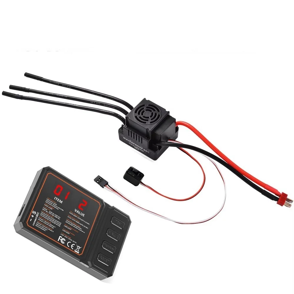 ESC Brushless 60A/80A/120A pour RC Voiture Bateau, avec Carte Programmation
