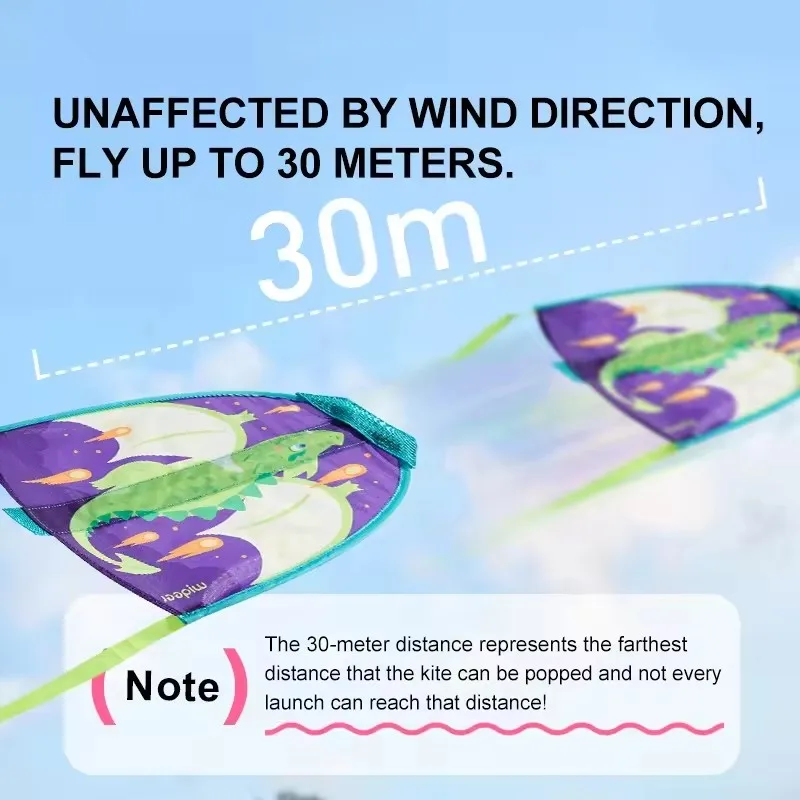 Mideer Children's Portable Catapult Kite Cartoon Elastic Ejection Kite Unicorn Pterosaur Outdoor Toy For Kids 3Y+ 3