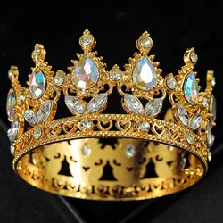 Elegant Crystal Tiara and Crown Cake Topper for Weddings and Birthdays (Gold AB)