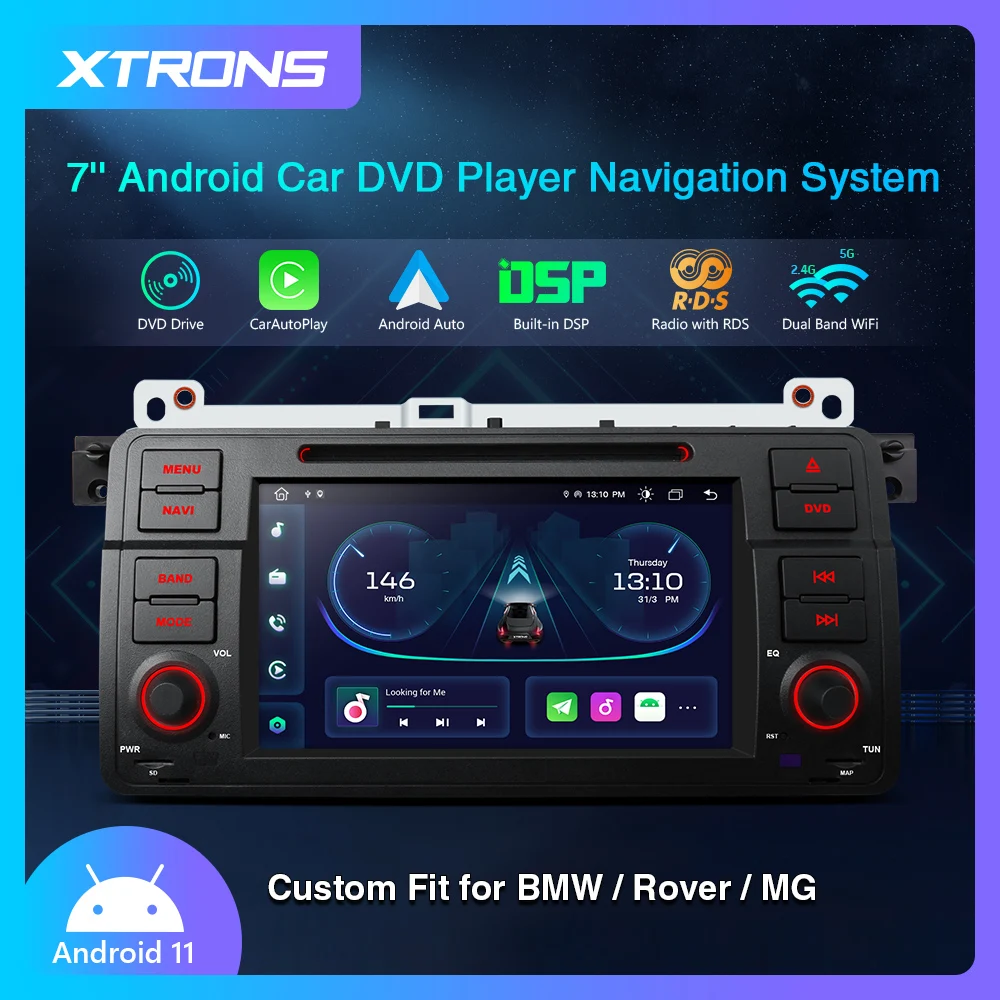 XTRONS 7" Android 12 Octa Core 2+32 for BMW E46 Car DVD Multimedia