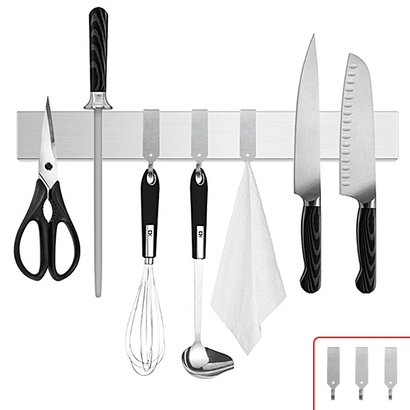 

Magnetic Knife Holder Strip 304 Stainless Steel Wall Mount Chef Japanese Butcher Cleaver Knife Storage Rack Magnet Knives Block