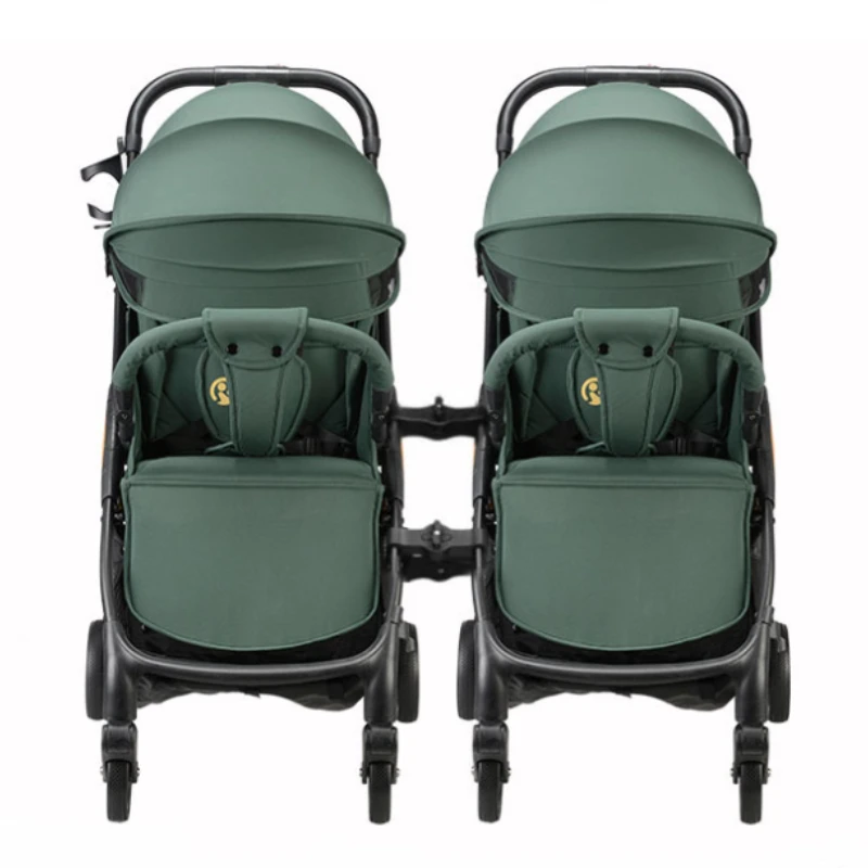 Lightweight Twin Stroller with Car Seat Portable Side-by-side Detachable and Foldable