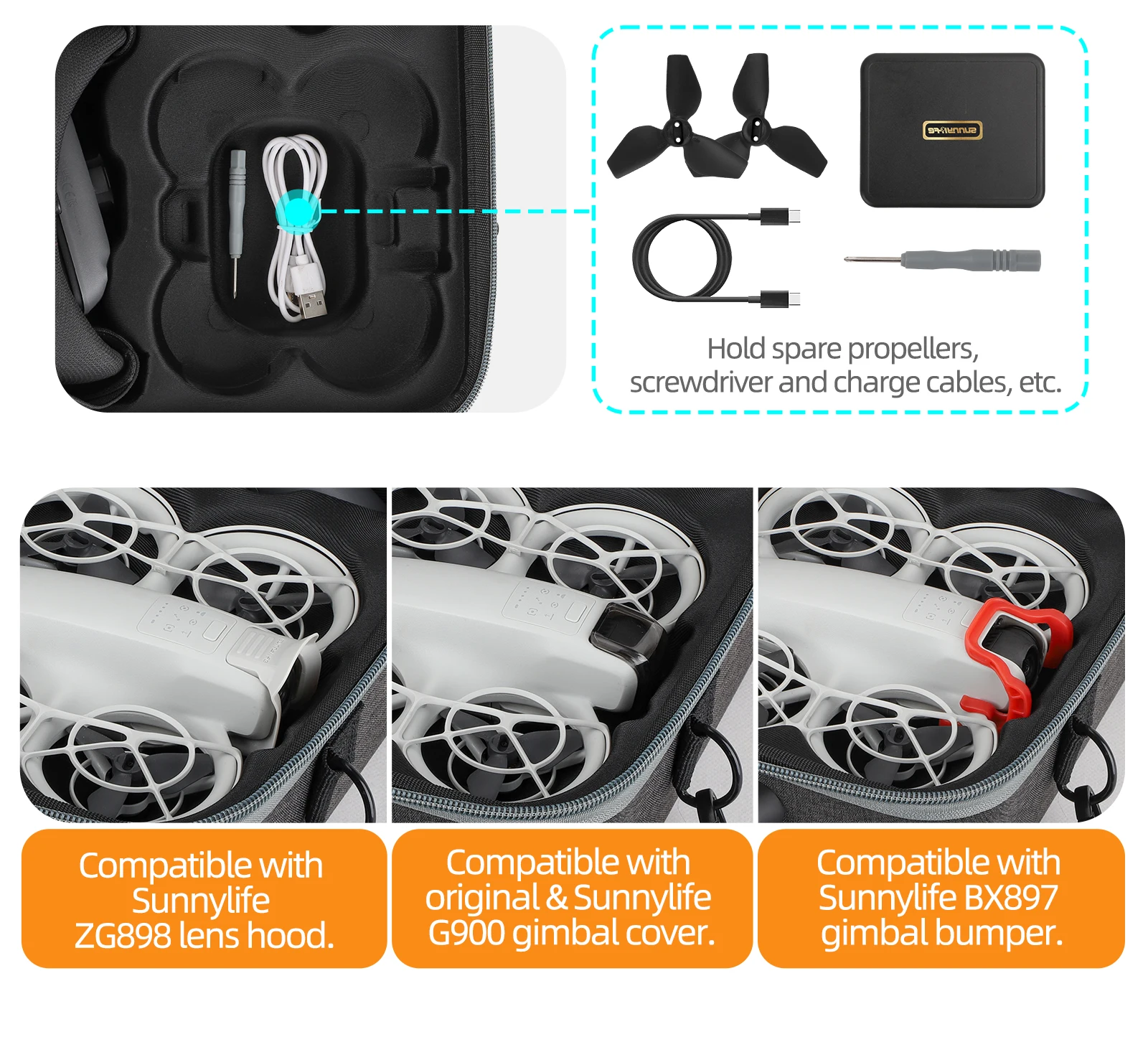 DJI NEO Goggles N3/Motion 3 Storage Bag Carrying Case Shockproof Protective Bag Drone Accessories