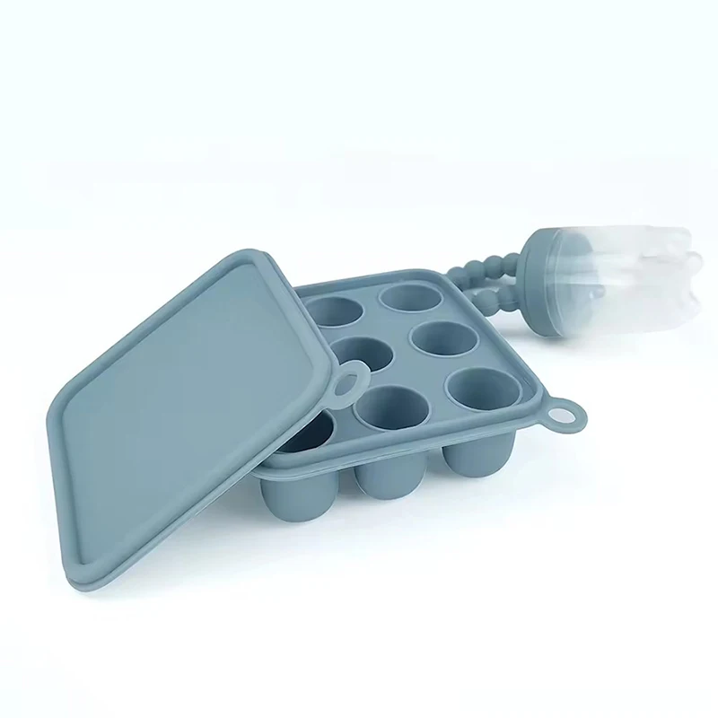Silicone Baby Freezer Cube Trays with Cover BPA Free Feeding Box for Breast Milk Ice Cubes Food Vegetable Purees portable food storage box baby food storage containers