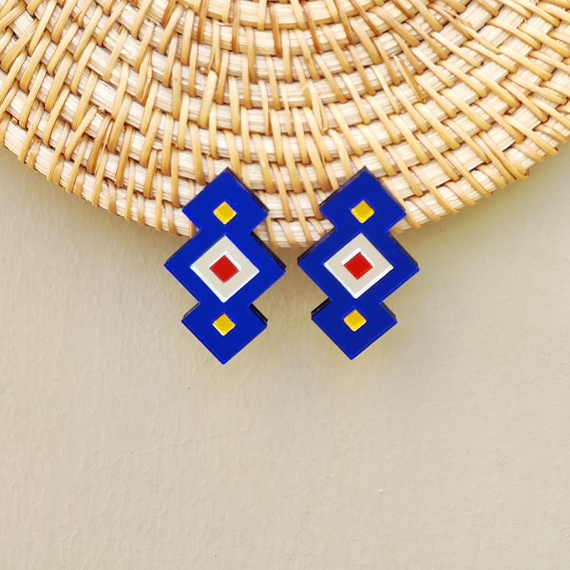 KUGUYS Geometrische Spiegel-Acryl-Ohrringe für Damen, Vintage-Modeschmuck, minimalistische, schicke Accessoires – Detail 7