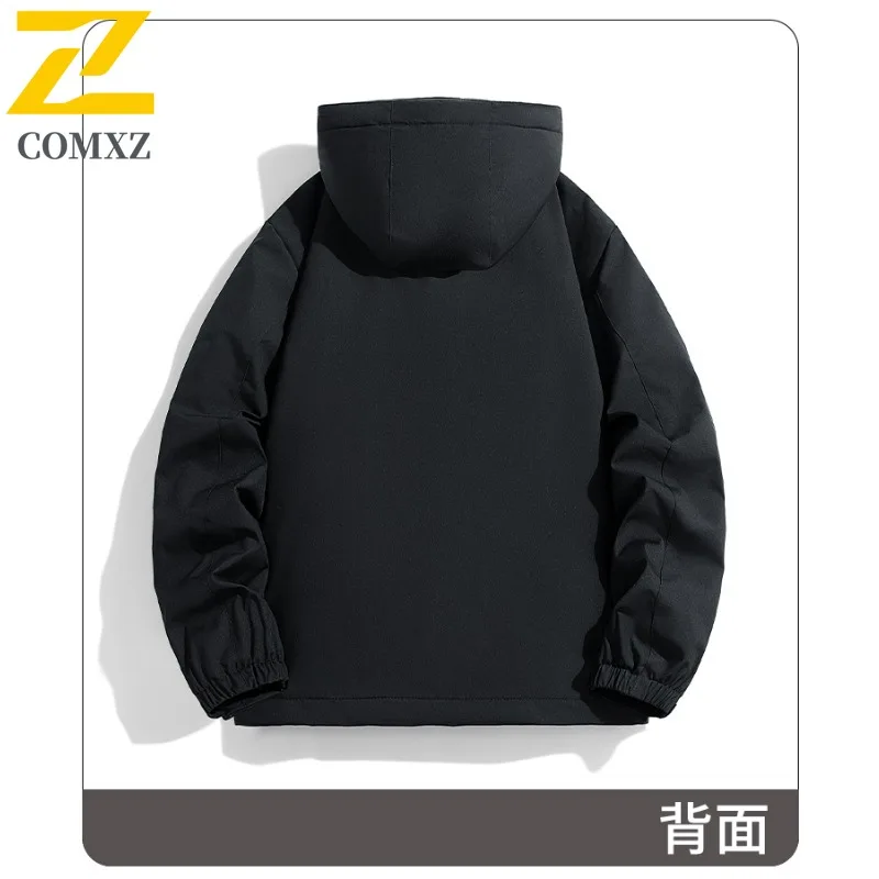 COMXZ Outdoor Riding Jacket 2025 Men Luxury Comfort Windproof Warm Parka Street Style Cold Resistant Winter Zipper Coat