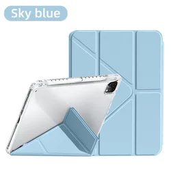 Acrylic Transparent Y-Bracket iPad Case Cover for 2024 Air 11-inch M2 (Sky blue)
