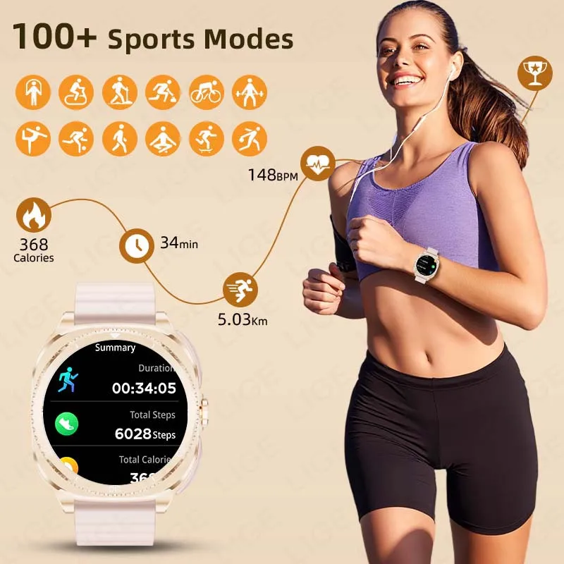 LIGE 2 In 1 TWS Headset Smart Watch 1.53" Women Men NFC Sports Fitness Heart Rate Health Watches Earphone Music Smartwatch 2026