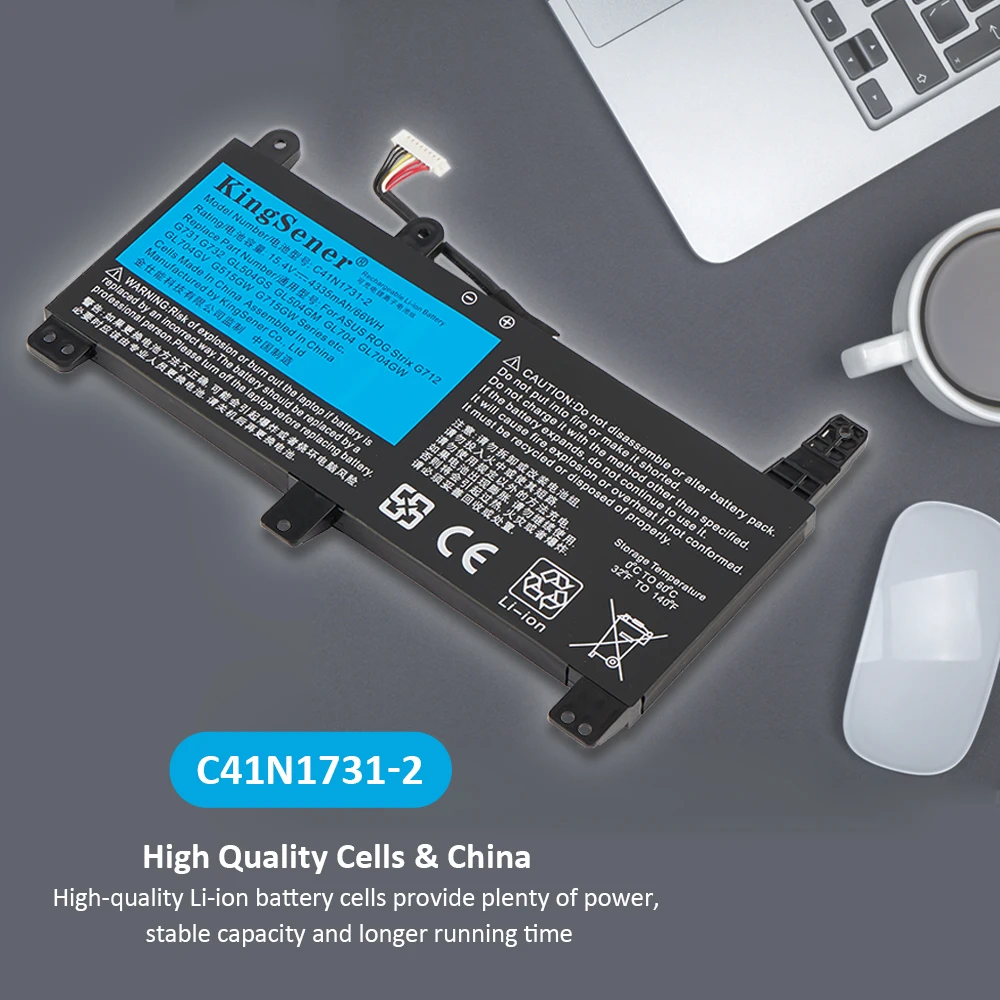Bateria do Portátil de Kingsener C41n1731 para Asus Rog Strix Cicatriz Herói ii G712 G732 G731 Gl504gw Gl504gm Gl704 Gl704gw Gl704gv - Imagem 6